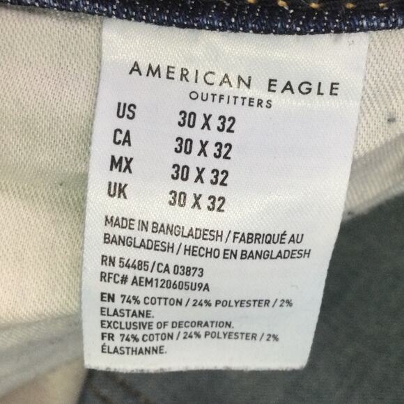 American Eagle Men's Next Level Airflex Medium Wash Slim Jeans Size 30X32 - Picture 7 of 9